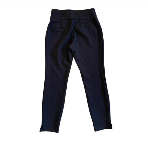 Express Columnist Pull on High Rise Black Ankle Ponte Pants Office Work Tuxedo - Picture 7 of 10